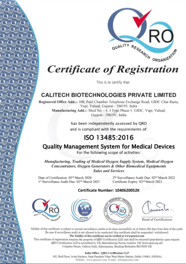 ISO13485 :2016 Quality Management System for Medical Devices